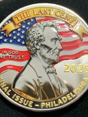 Silver plated Copper medal in memory of 'The Last Cent'